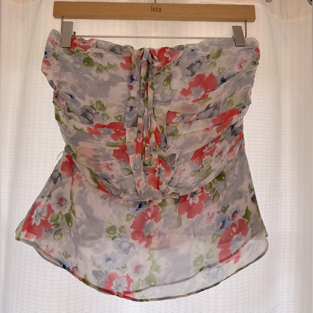 Strapless Floral Shirt